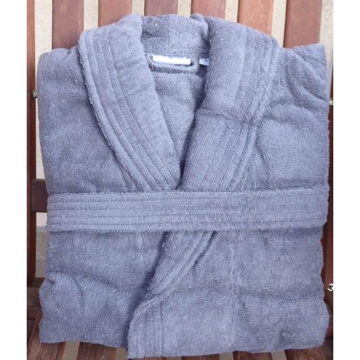 Frottír sálgalléros köntös, Szürke, (100% pamut), XXXXL (4XL) 