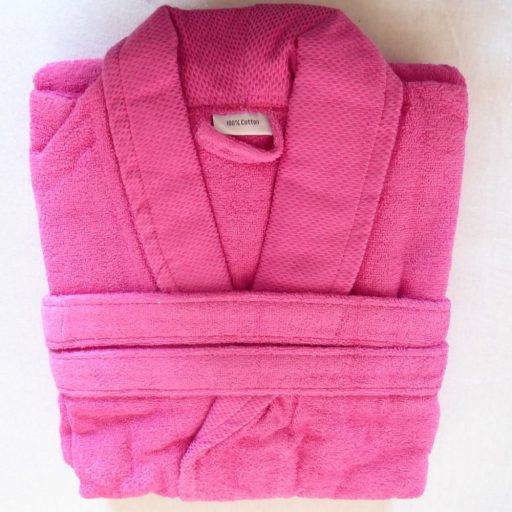 Frottír sálgalléros köntös, Rózsaszín/Pink elegante (100% pamut), L