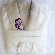   Frottír sálgalléros köntös, Beige Elegante Hímzett (1)(100% pamut), L