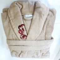   Frottír sálgalléros köntös, Barna-halvány Elegante Hímzett (Ü3)(100% pamut), L