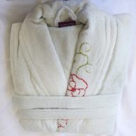   Exclusive Frottír sálgalléros köntös, Halványzöld Hímzett (100% pamut), S/M