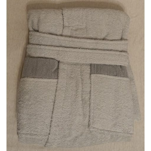 Frottír sálgalléros köntös, Szürke díszgallérral (100% pamut), XXL (2XL)