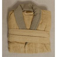   Frottír sálgalléros köntös, Capuccino díszgallérral (100% pamut), M