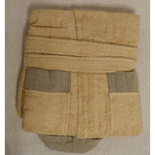 Frottír sálgalléros köntös, Capuccino díszgallérral (100% pamut),, XXL (2XL)